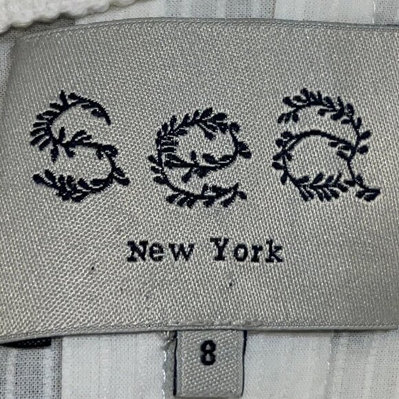 SEA NEW YORK GEOMETRIC EMBROIDERED CUT OUT PINTUCK TOP BLOUSE - EUC - Women's 8 - Picture 11 of 12